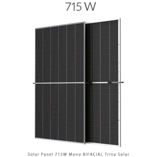 پنل خورشیدی 715 وات مونو کریستال مدل بایفشیال N-Type TOPCON برند TRINA SOLAR