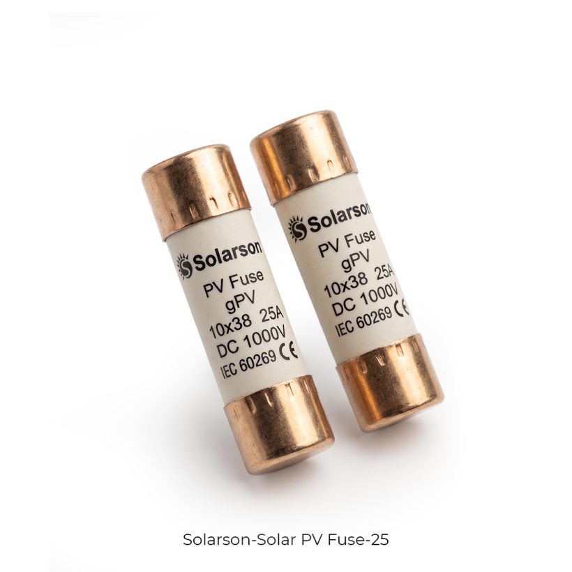 فیوز خورشیدی استوانه‌ای 25 آمپر سولارسان (1000V DC)